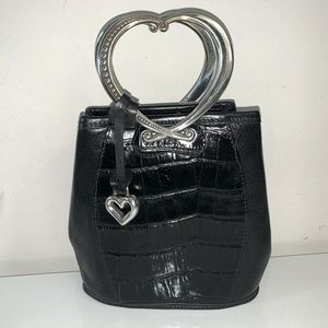 Vintage Brighton Faux Croc Leather Heart Purse